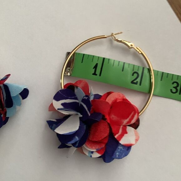Red White & Blue Patriotic Earring Bundle 2 pairs - Picture 7 of 8